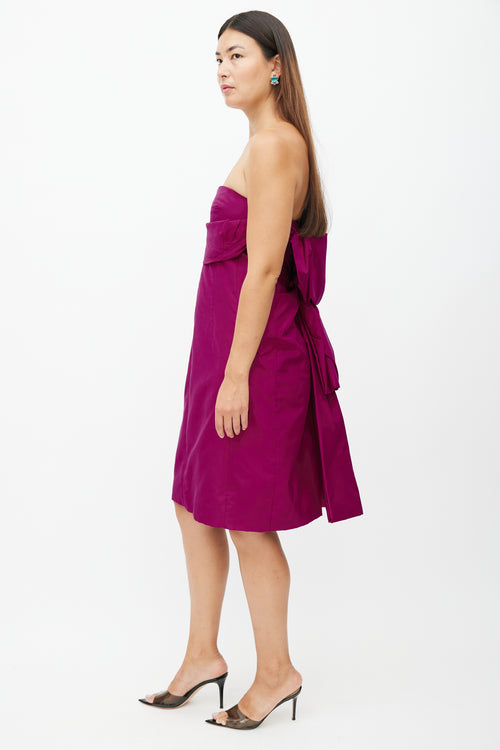 Marc Jacobs Purple Gathered Bustle Dress