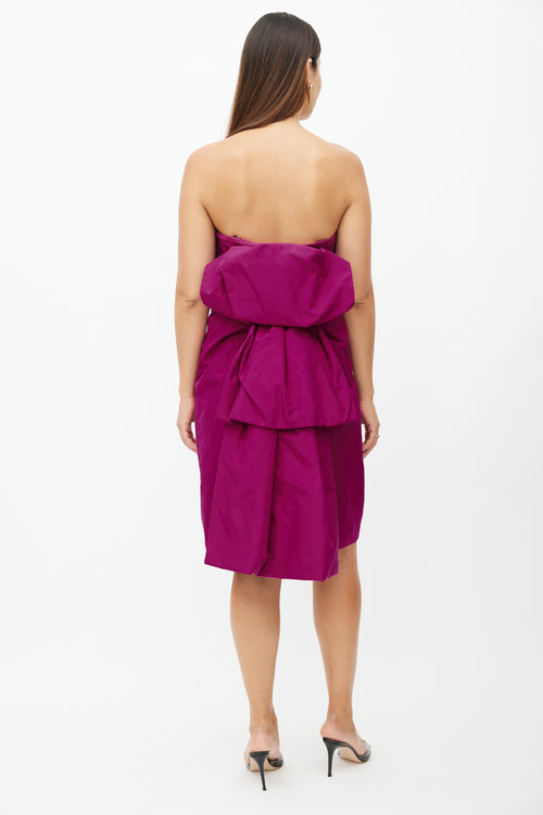 Marc Jacobs Purple Gathered Bustle Dress