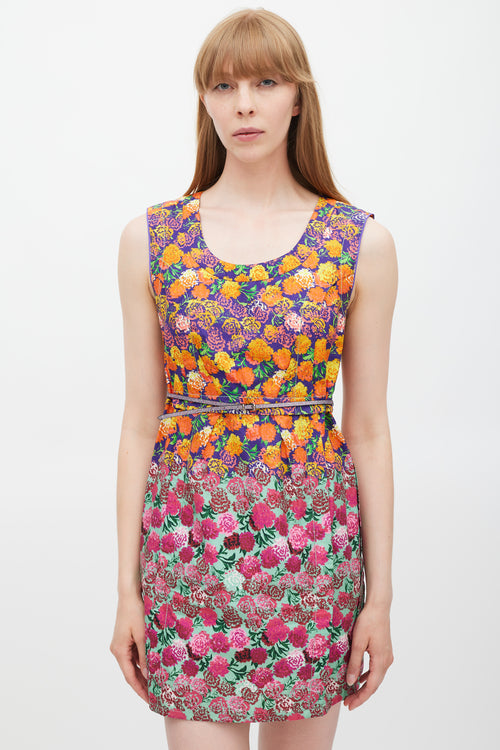 Marc Jacobs Purple Multicolour Floral Dress