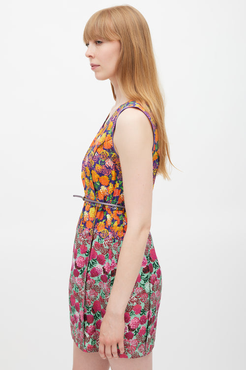 Marc Jacobs Purple Multicolour Floral Dress