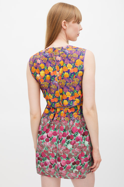 Marc Jacobs Purple Multicolour Floral Dress