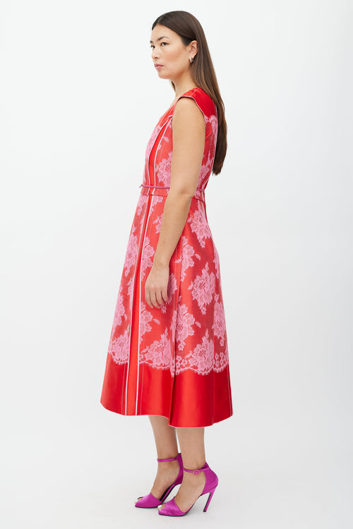 Red 
Pink Lace Midi Dress Red 
Pink Lace Midi Dress