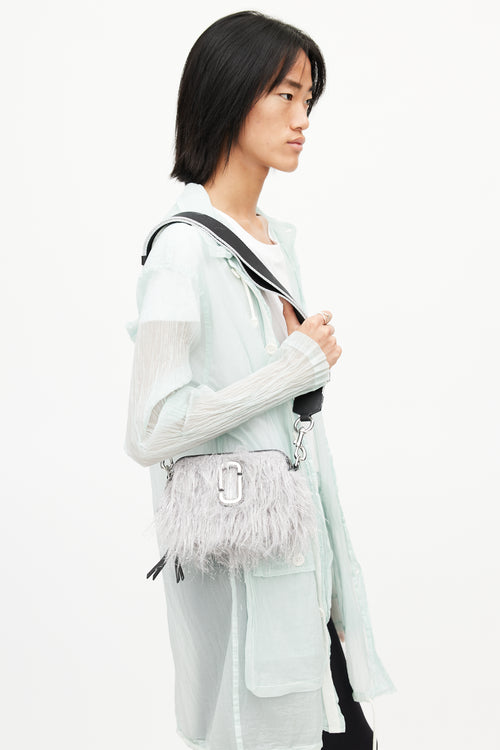 Marc Jacobs Grey Faux Fur Creature Snapshot Crossbody Bag