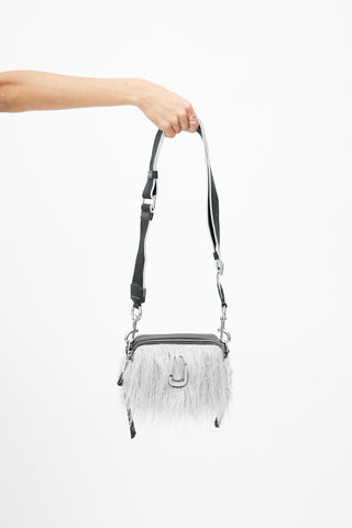 Marc Jacobs Grey Faux Fur Creature Snapshot Crossbody Bag