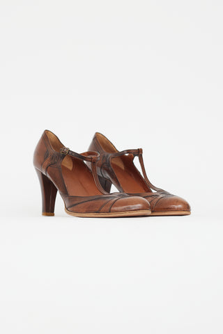 Marc Jacobs Vintage Brown Leather Mary Jane Heel