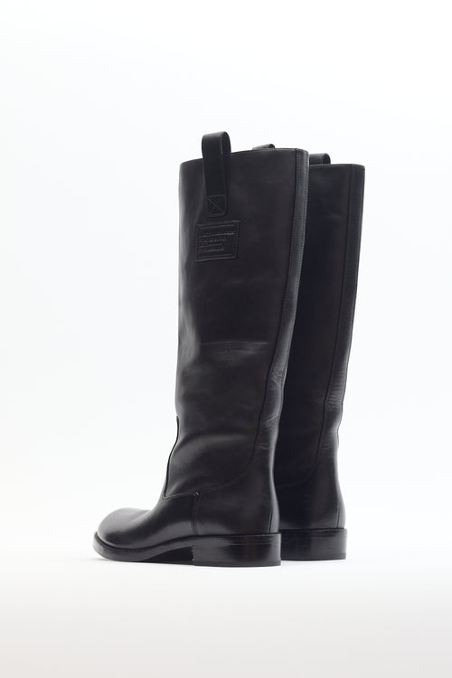 Marc By Marc Jacobs Black Leather Riding Boot