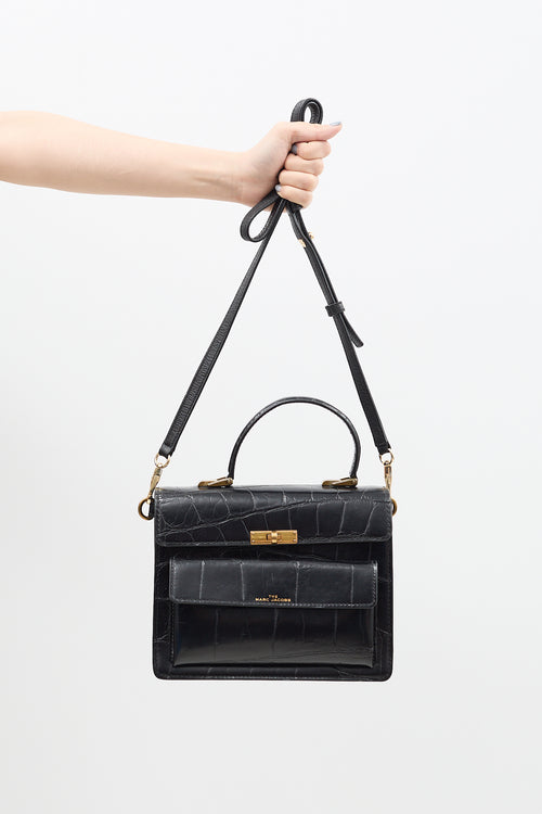 Marc Jacobs Black Embossed Leather The Uptown Bag