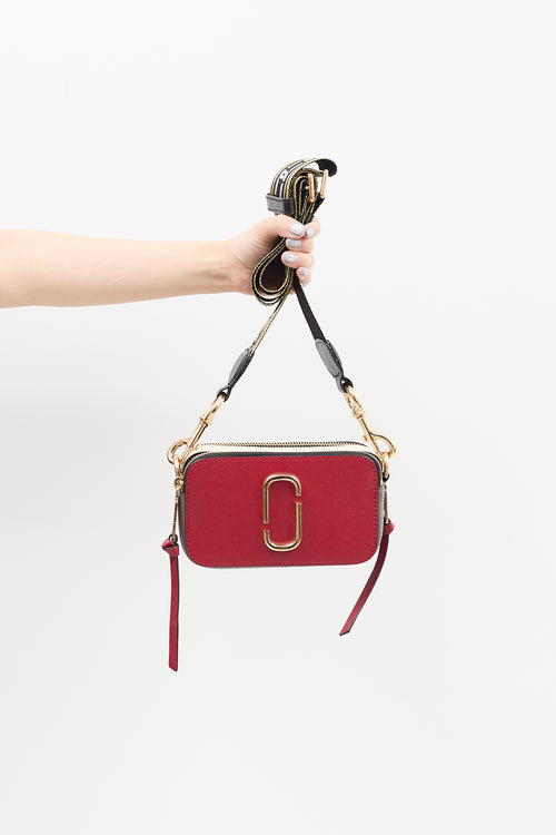 Marc Jacobs Red 
Multi Leather Snapshot Bag