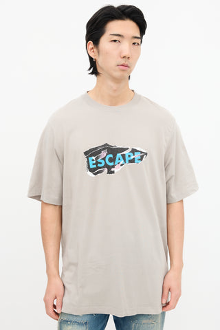 Marcelo Burlon Grey Escape Graphic T-Shirt