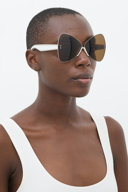 Marco de Vincenzo White 
Silver SDR075 Angular Sunglasses