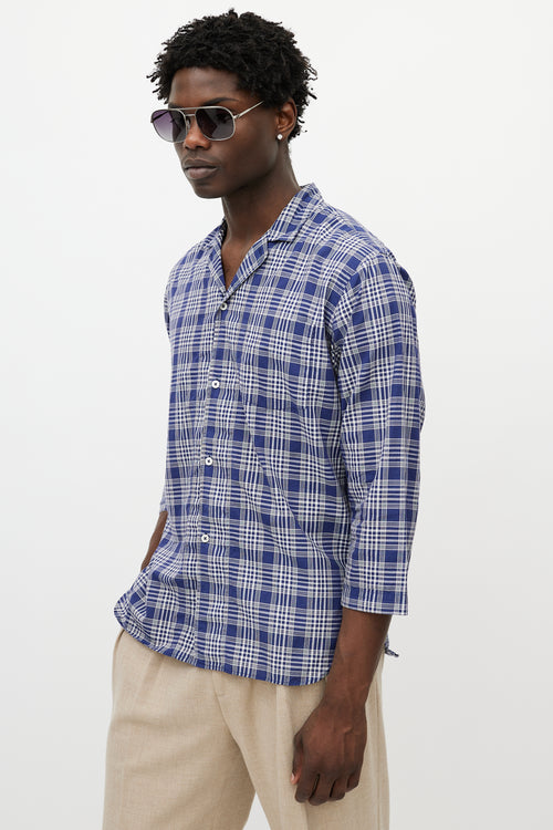 Margaret Howell Blue 
White Plaid Shirt