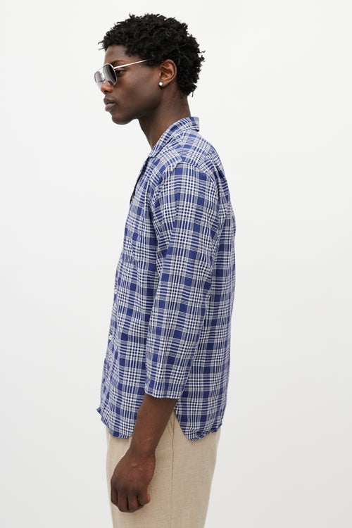 Margaret Howell Blue 
White Plaid Shirt