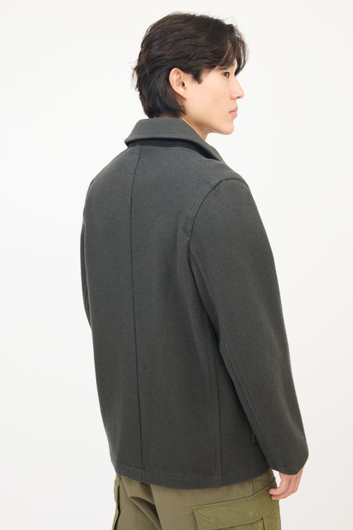 Margaret Howell Dark Grey Wool Two Pocket Shirt Jacket