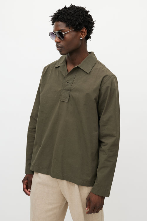 Margaret Howell Green Longsleeve Polo