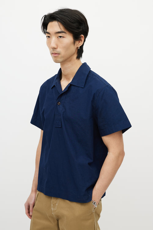 Margaret Howell Navy Short Sleeve Shirt