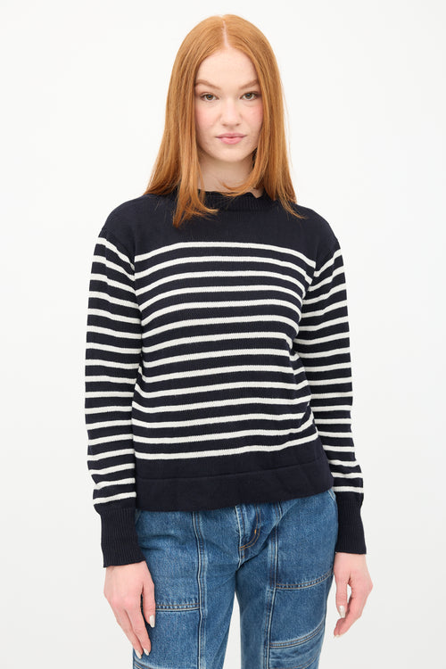 Margaret Howell Navy 
White Striped Sweater