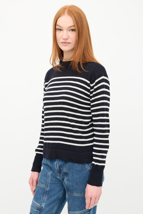 Margaret Howell Navy 
White Striped Sweater