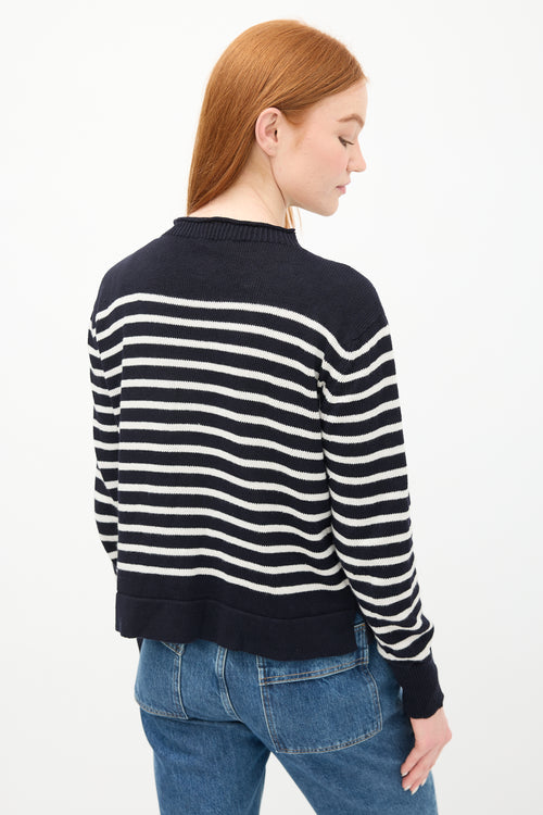 Margaret Howell Navy 
White Striped Sweater