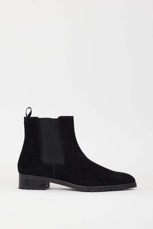 Margaux Black Suede Pointed Toe Chelsea Boot