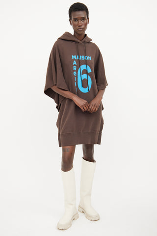 MM6 Maison Margiela Brown Oversized Cotton Dress