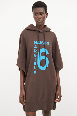 MM6 Maison Margiela Brown Oversized Cotton Dress