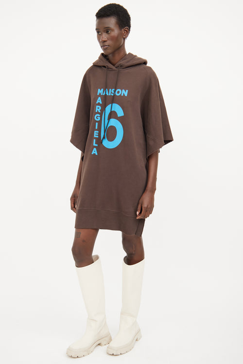 MM6 Maison Margiela Brown Oversized Cotton Dress