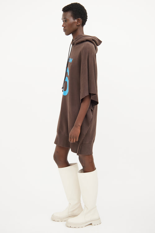 MM6 Maison Margiela Brown Oversized Cotton Dress