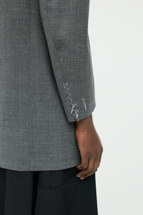 Maison Margiela Grey Wool Velvet Panel Blazer