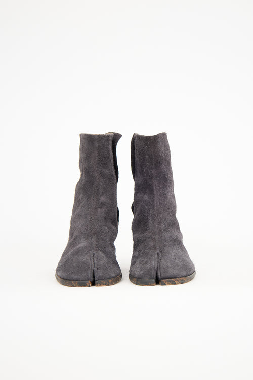 Maison Margiela Dark Grey Brushed Suede Tabi Boot