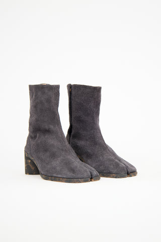 Maison Margiela Dark Grey Brushed Suede Tabi Boot