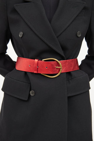 Maison Margiela Red Metallic Waist Belt