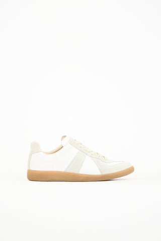 Maison Margiela White 
Grey Leather Replica Sneaker