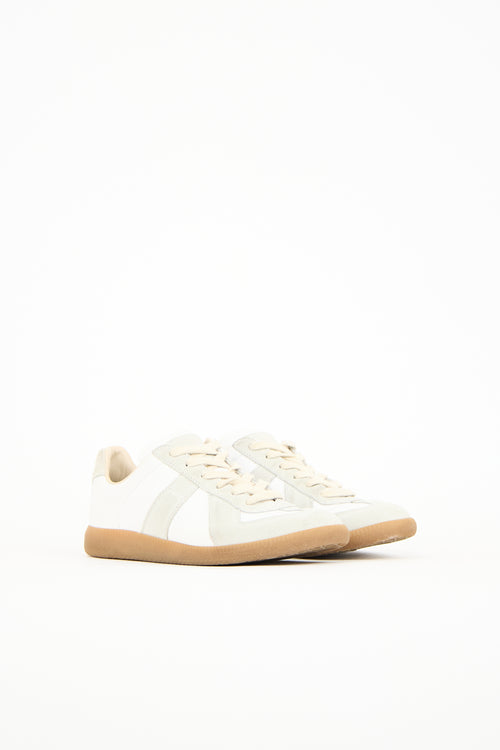 Maison Margiela White 
Grey Leather Replica Sneaker