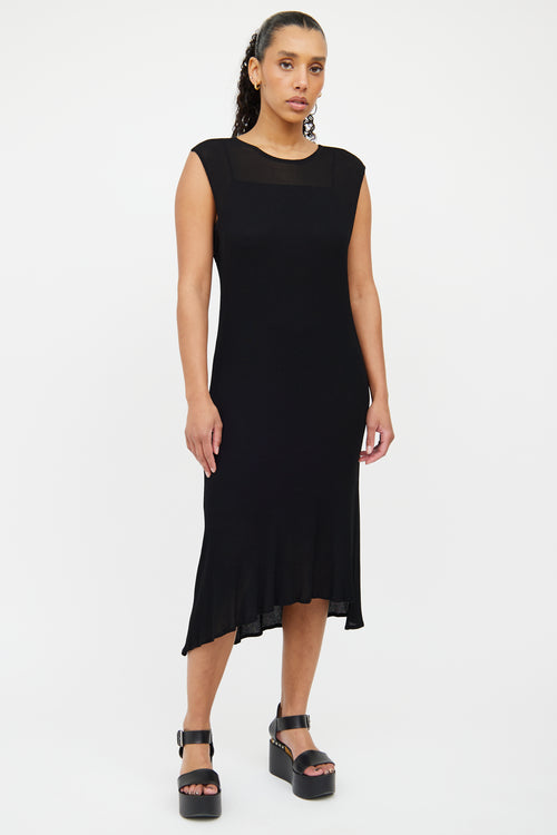 Marie Saint Pierre Black Sleeveless Mesh Dress