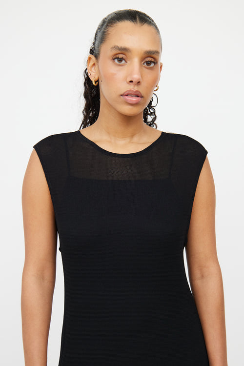 Marie Saint Pierre Black Sleeveless Mesh Dress