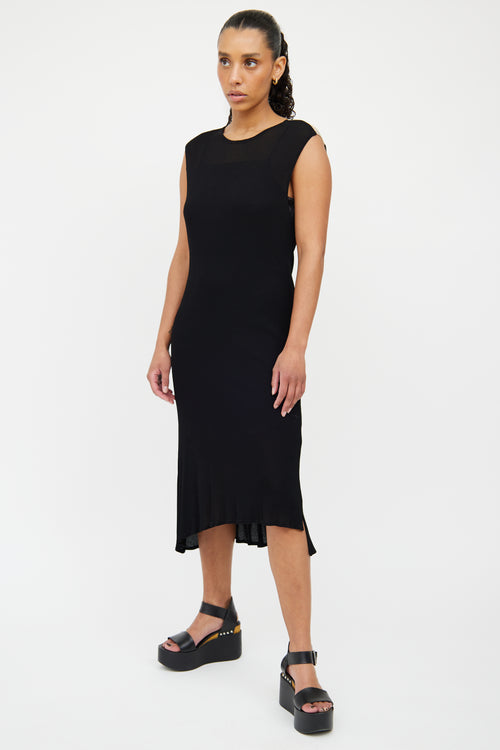 Marie Saint Pierre Black Sleeveless Mesh Dress