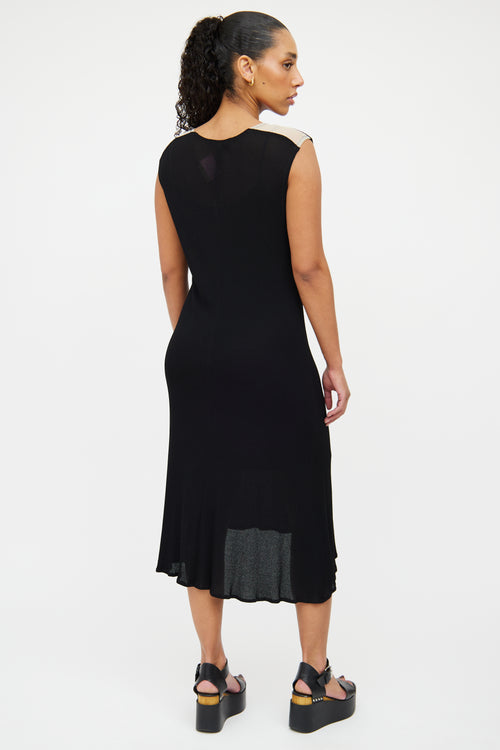 Marie Saint Pierre Black Sleeveless Mesh Dress