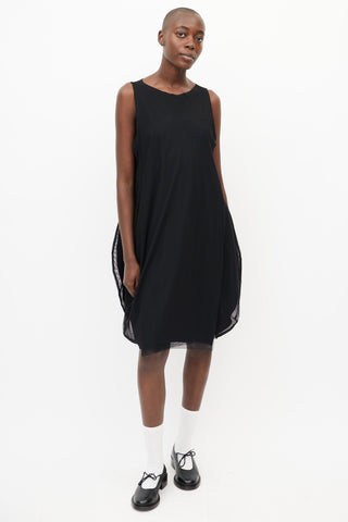 Marie Saint Pierre Black Mesh Layered Dress