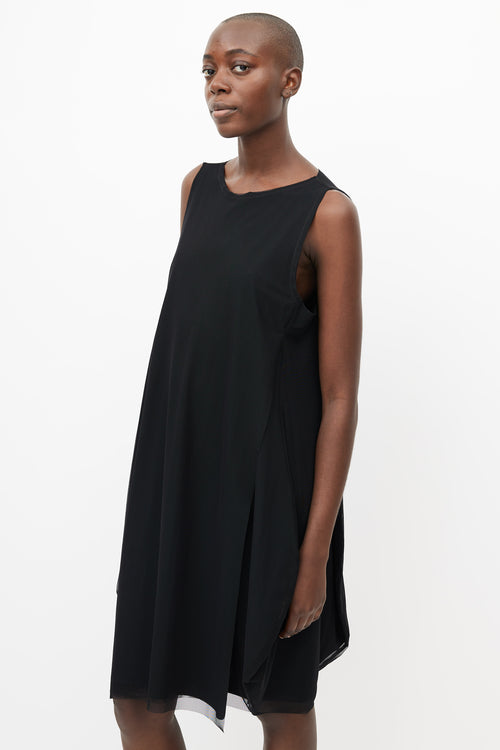 Marie Saint Pierre Black Mesh Layered Dress