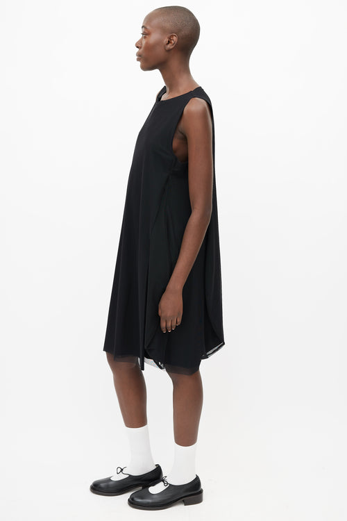 Marie Saint Pierre Black Mesh Layered Dress