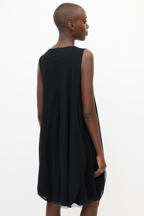 Marie Saint Pierre Black Mesh Layered Dress