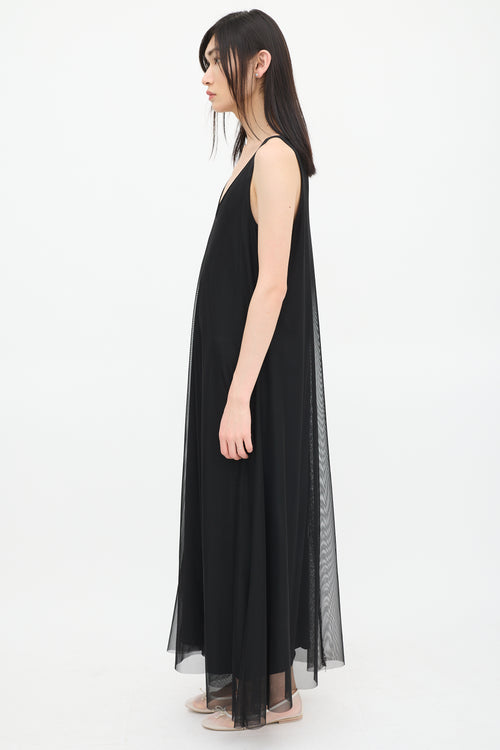 Marie Saint Pierre Black Sheer Overlay Dress