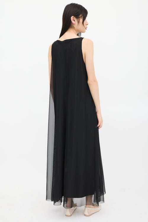 Marie Saint Pierre Black Sheer Overlay Dress