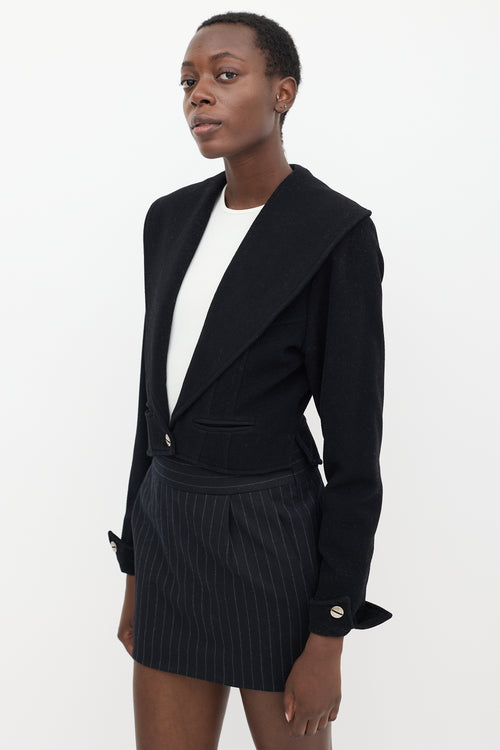 Marie Saint Pierre Black Wool Cropped Jacket