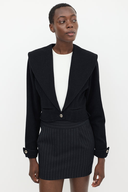 Marie Saint Pierre Black Wool Cropped Jacket