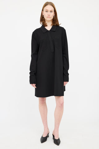 Marie Saint Pierre Black Zip Shirt Dress