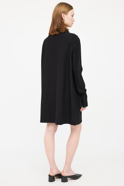 Marie Saint Pierre Black Zip Shirt Dress