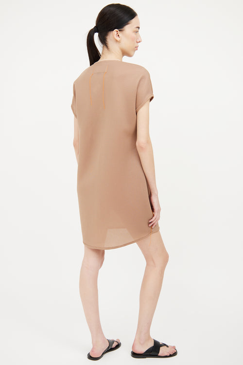 Marie Saint Pierre Beige Perforated Dress