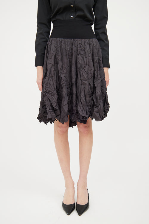 Marie Saint Pierre Black Crepe Midlength Skirt