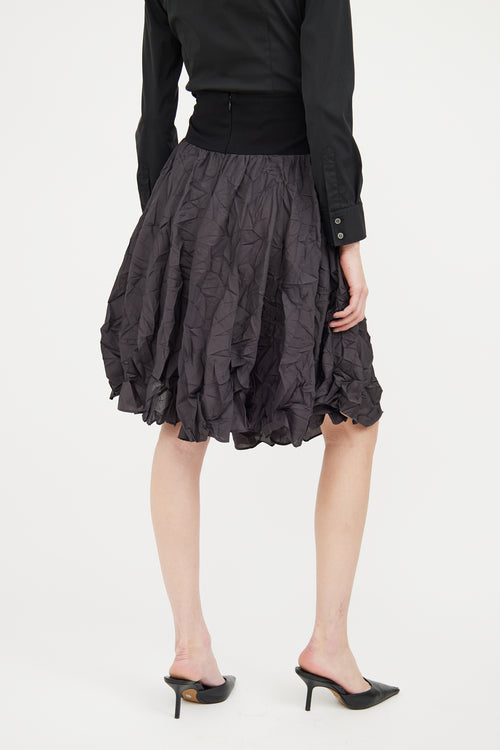 Marie Saint Pierre Black Crepe Midlength Skirt